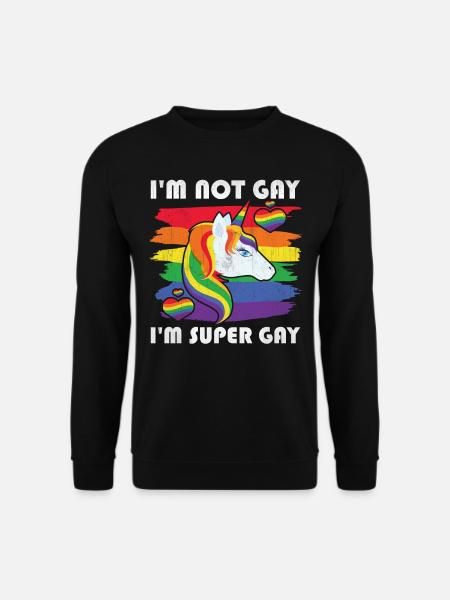 Unicorn I'm Not Gay I'm Super Gay | LGBTQ | Pride - Unisex Pullover - Schwarz