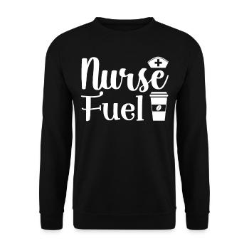 Nurse Fuel Coffee Cappuccino - Unisex Pullover - Schwarz - Vorne - Alina (178cm) & Michal (187cm)