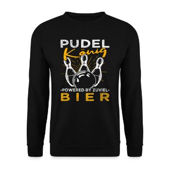 Pudelkönig - Kegelkönig - Kegelclub - Unisex Pullover - Schwarz - Vorne - Alina (178cm) & Michal (187cm)