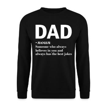 Dad Defined Noun Definition - Father's Day - Unisex Sweatshirt - black - Front - Alina (178cm) & Michal (187cm)