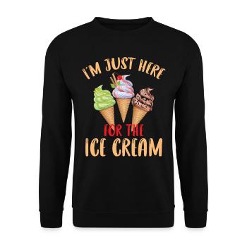 Je suis juste ici pour la crème glacée - Dessert d’été C - Sweat-shirt Unisexe - noir - Devant - Alina (178cm) & Michal (187cm)