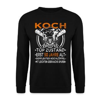 Küchenchef & Koch Top Zustand 50. Geburtstag - Unisex Pullover - Schwarz - Vorne - Alina (178cm) & Michal (187cm)