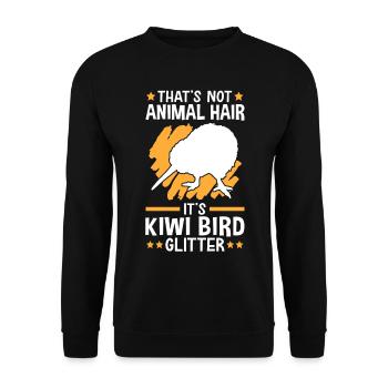 Kiwi Bird Glitter New Zealand Bird - Unisex Sweatshirt - black - Front - Alina (178cm) & Michal (187cm)