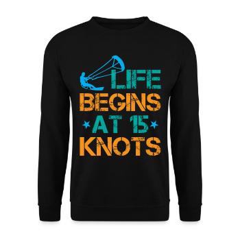 La vie commence à 15 nœuds - Kitesurf - Sweat-shirt Unisexe - noir - Devant - Alina (178cm) & Michal (187cm)