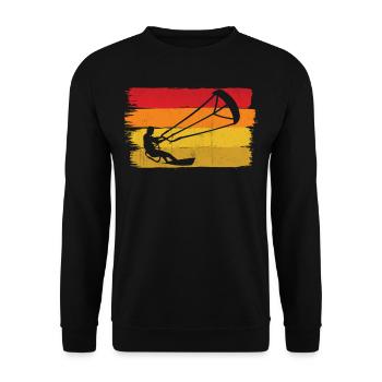 Kitesurf Kite Planche à voile Kitesurf Kiteboard - Sweat-shirt Unisexe - noir - Devant - Alina (178cm) & Michal (187cm)