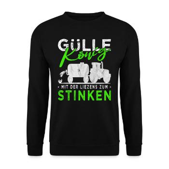 Güllekönig & Gülle Landwirt Sprüche Bauernhof - Unisex Pullover - Schwarz - Vorne - Alina (178cm) & Michal (187cm)