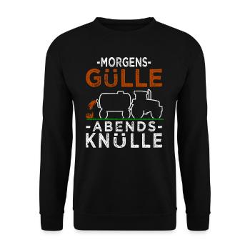 Gülle Landwirt Sprüche Bauernhof - Unisex Pullover - Schwarz - Vorne - Alina (178cm) & Michal (187cm)