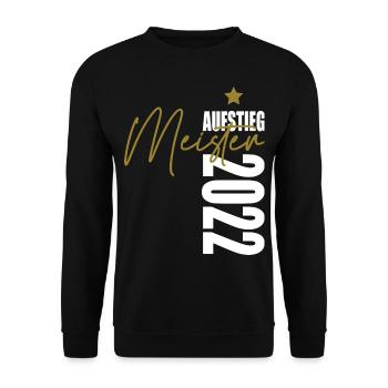 Meister 2022 Aufstiegstrikot Aufstieg 22 - Unisex Pullover - Schwarz - Vorne - Alina (178cm) & Michal (187cm)