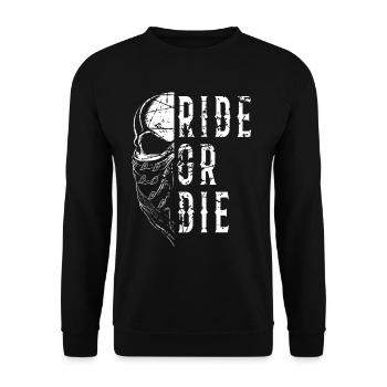 Motorcyclist ride or the skull - Unisex Sweatshirt - black - Front - Alina (178cm) & Michal (187cm)