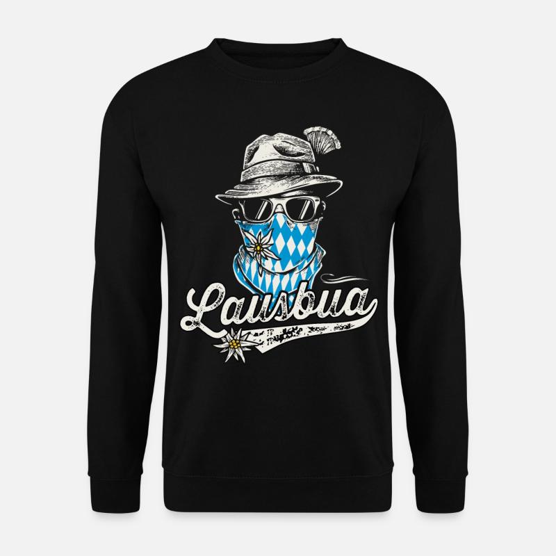 Trachtenshirt Herren T-Shirt Lausbua - Unisex Pullover - Schwarz