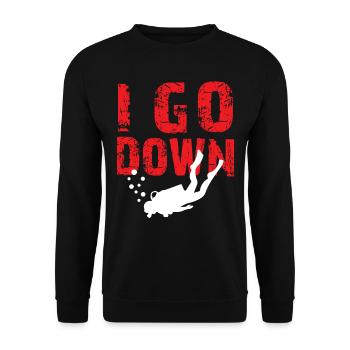 I Go Down - Ocean Underwater Free Diving Instruct - Unisex Pullover - Schwarz - Vorne - Alina (178cm) & Michal (187cm)