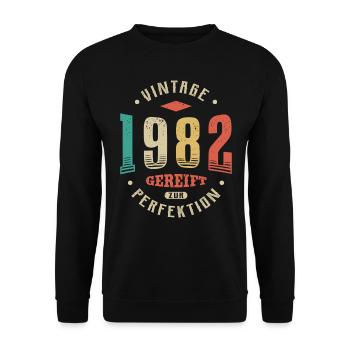 40. Geburtstag Perfektion 40 Jahre 1982 - Unisex Pullover - Schwarz - Vorne - Alina (178cm) & Michal (187cm)