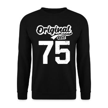 47. Geburtstag Original seit 1975 47 Jahre - Unisex Pullover - Schwarz - Vorne - Alina (178cm) & Michal (187cm)