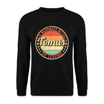 Tomas Der Mann Der Mythos Die Legende - Unisex Pullover - Schwarz - Vorne - Alina (178cm) & Michal (187cm)