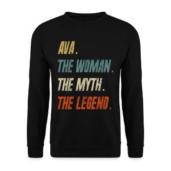 Ava The Woman The Myth The Legend - Unisex Sweatshirt - black - Front - Alina (178cm) & Michal (187cm)