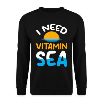 J’ai besoin de vitamine mer - Ocean Sea Animal Turtle - Sweat-shirt Unisexe - noir - Devant - Alina (178cm) & Michal (187cm)