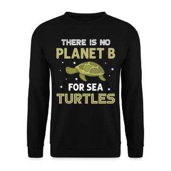 Il n’y a pas de planète B pour les tortues de mer - Ocean Sea A - Sweat-shirt Unisexe - noir - Devant - Alina (178cm) & Michal (187cm)