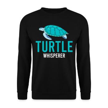 Turtle Whisperer - Tortue de mer de l’océan - Sweat-shirt Unisexe - noir - Devant - Alina (178cm) & Michal (187cm)