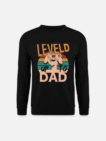 Leveld up to Dad Gaming Zocken - Unisex Pullover - Schwarz