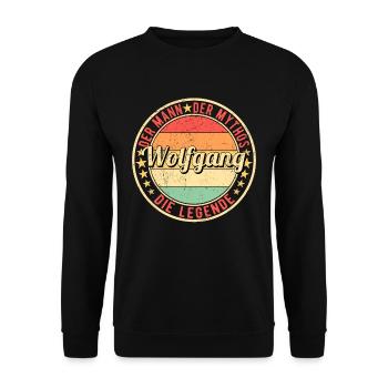 Wolfgang Der Mann Der Mythos Die Legende - Unisex Pullover - Schwarz - Vorne - Alina (178cm) & Michal (187cm)