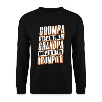 Grumpa Mürrischer Vieil homme Grand-père retraité - Sweat-shirt Unisexe - noir - Devant - Alina (178cm) & Michal (187cm)