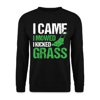Je suis venu j’ai tondu j’ai donné un coup de pied à l’herbe - Jardinier - Sweat-shirt Unisexe - noir - Devant - Alina (178cm) & Michal (187cm)