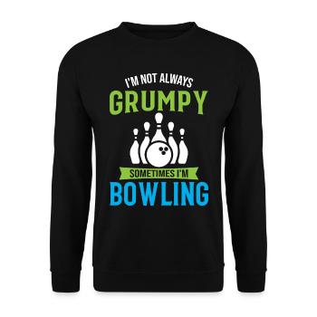 Je ne suis pas toujours grincheux Parfois je joue au bowling - Spor - Sweat-shirt Unisexe - noir - Devant - Alina (178cm) & Michal (187cm)