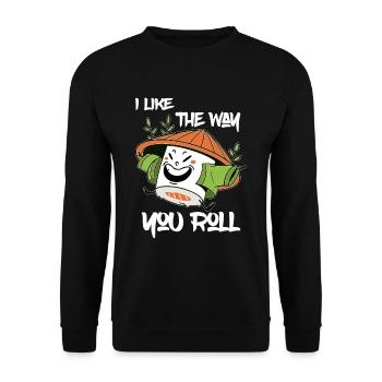 J’aime la façon dont vous roulez - Happy Sushi - Sweat-shirt Unisexe - noir - Devant - Alina (178cm) & Michal (187cm)