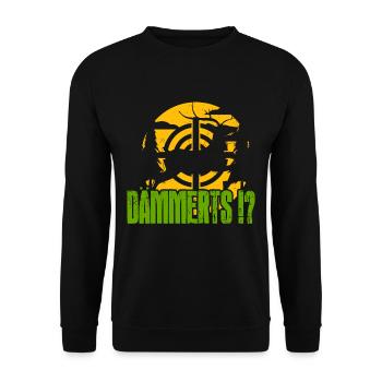 Dämmerts Jagd Spruch - Hirsch Zielscheibe Jäger - Unisex Pullover - Schwarz - Vorne - Alina (178cm) & Michal (187cm)