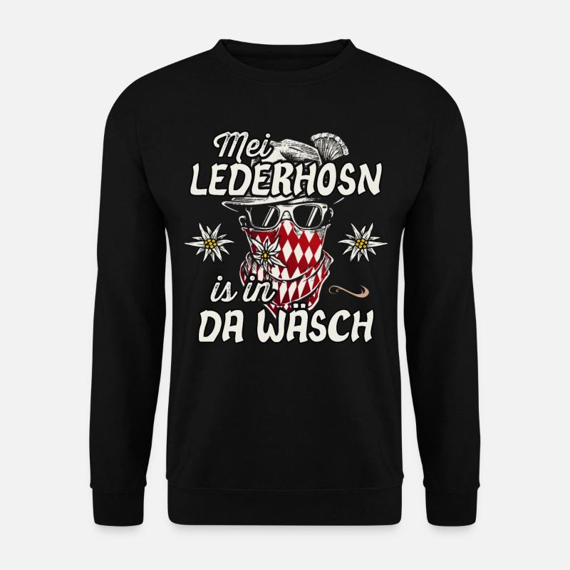 Trachtenshirt Herren Trachten T-Shirt - Unisex Pullover - Schwarz