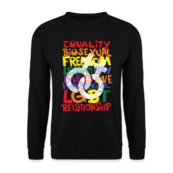 LGBTQ Lesben Schwule - Unisex Pullover - Schwarz - Vorne - Alina (178cm) & Michal (187cm)