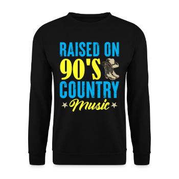 Élevé sur le cow-boy de la musique country des années 90 - Sweat-shirt Unisexe - noir - Devant - Alina (178cm) & Michal (187cm)