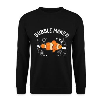 Bubble Maker Poisson clown poisson d’aquarium - Sweat-shirt Unisexe - noir - Devant - Alina (178cm) & Michal (187cm)