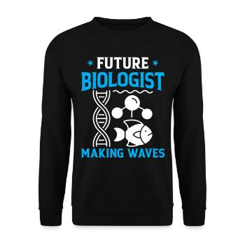 Le futur biologiste fait des vagues - Plongée en mer - Sweat-shirt Unisexe - noir - Devant - Alina (178cm) & Michal (187cm)