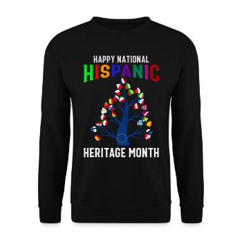 Happy National Hispanic Heritage Month - Latina Fl - Unisex Pullover - Schwarz - Vorne - Alina (178cm) & Michal (187cm)