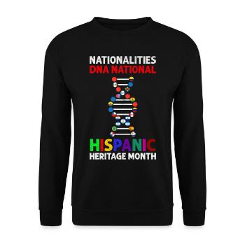Nationalities DNA National Hispanic Heritage Month - Unisex Sweatshirt - black - Front - Alina (178cm) & Michal (187cm)