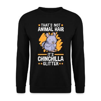 This is Chinchilla Glitter Woolly Mouse Rodent - Unisex Sweatshirt - black - Front - Alina (178cm) & Michal (187cm)