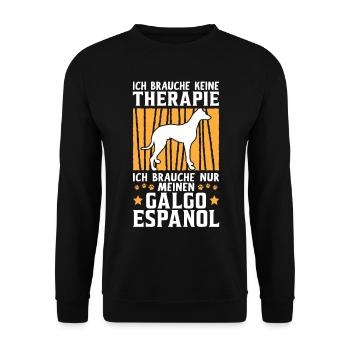 Ich brauche nur meinen Galgo Espanol - Unisex Pullover - Schwarz - Vorne - Alina (178cm) & Michal (187cm)