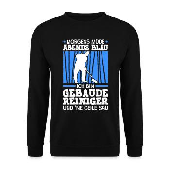 Ich bin ein Gebäudereiniger Fensterputzer - Unisex Pullover - Schwarz - Vorne - Alina (178cm) & Michal (187cm)
