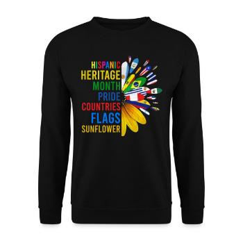 Hispanic Heritage Month Pride Countries Flags Sunf - Unisex Pullover - Schwarz - Vorne - Alina (178cm) & Michal (187cm)
