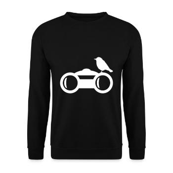 Fernglas - Vogelbeobachtung - Vogelbeobachter - Unisex Pullover - Schwarz - Vorne - Alina (178cm) & Michal (187cm)