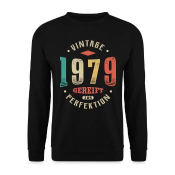 43. Geburtstag Perfektion 43 Jahre 1979 - Unisex Pullover - Schwarz - Vorne - Alina (178cm) & Michal (187cm)
