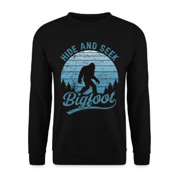 Bigfoot Hide And Seek Naturliebhaber Camper - Unisex Pullover - Schwarz - Vorne - Alina (178cm) & Michal (187cm)