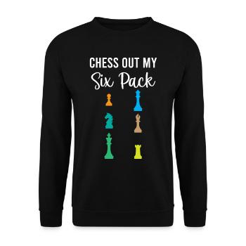 Chess Out My Six Pack - Checkmate Chess Player - Unisex Pullover - Schwarz - Vorne - Alina (178cm) & Michal (187cm)