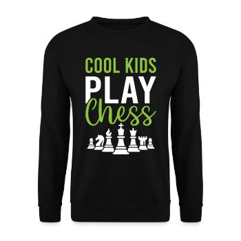 Cool Kids Play Chess - Checkmate Chess Player - Unisex Pullover - Schwarz - Vorne - Alina (178cm) & Michal (187cm)