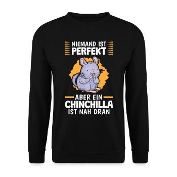 Mein Chinchilla ist perfekt Wollmaus Nagetier - Unisex Pullover - Schwarz - Vorne - Alina (178cm) & Michal (187cm)