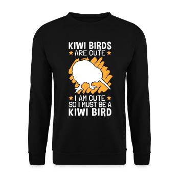 Kiwi Vogel sind süß also bin ich ein Kiwi Vogel - Unisex Pullover - Schwarz - Vorne - Alina (178cm) & Michal (187cm)