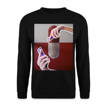 SELFIE, 2018 von massimiliano sbrescia - Unisex Pullover - Schwarz - Vorne - Alina (178cm) & Michal (187cm)