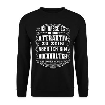 Buchhalter Finanzbuchhaltung Lustig Buchhaltung - Unisex Pullover - Schwarz - Vorne - Alina (178cm) & Michal (187cm)
