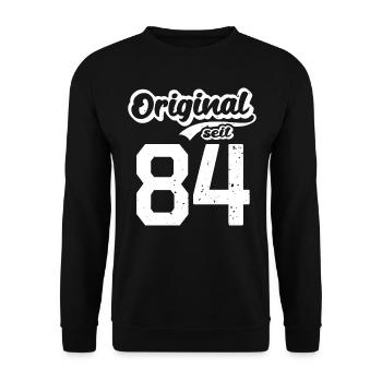 38. Geburtstag Original seit 1984 38 Jahre - Unisex Pullover - Schwarz - Vorne - Alina (178cm) & Michal (187cm)